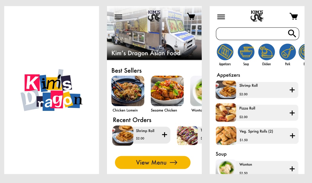Screenshots of the mid-fidelity prototype